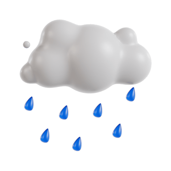 3d raining with transparent background, spring season 3d set png