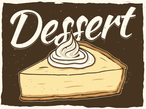 cheesecake dessert vintage poster design vector
