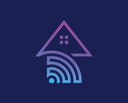 Real estate home wifi logo vector