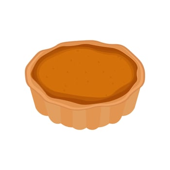 Delicious custard pie or pumpkin pie vector illustration logo