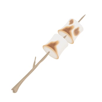 logo illustration Vector of marshmallows with a wooden stick