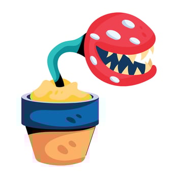 Trendy Carnivorous Plant vector
