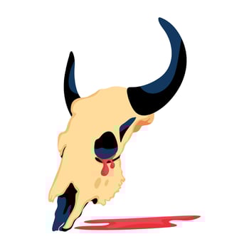 Trendy Cow Skull vector