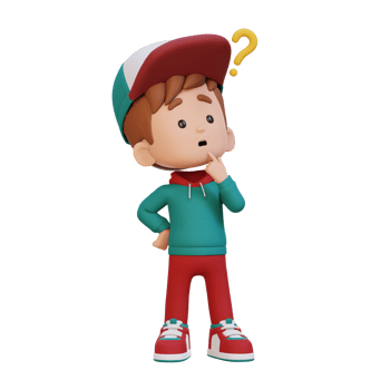 3D cute kid thinking clueless png