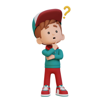 3D cute kid thinking clueless png