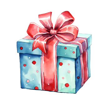 AI generated Watercolor Christmas Gifts.. Clipart. AI generated. png