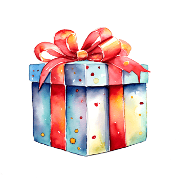 AI generated Watercolor Christmas Gifts.. Clipart. AI generated. png