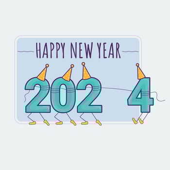 new year 2024 text typography design vector