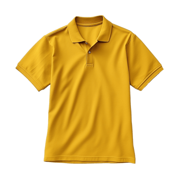 AI generated Short sleeves yellow polo t-shirt isolated on transparent background png