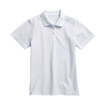 AI generated Short sleeves white polo t-shirt isolated on transparent background png