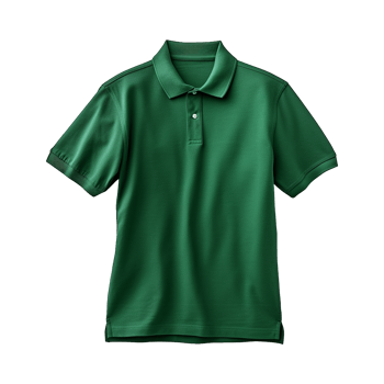 AI generated Short sleeves green polo t-shirt isolated on transparent background png