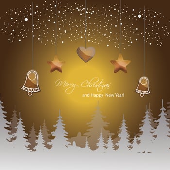 Christmas background with gingerbreads vector