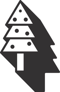 Christmas tree lined art style png