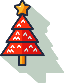 Christmas red tree stylized art style png