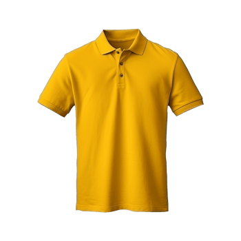 AI generated Short sleeves yellow polo t-shirt isolated on transparent background png