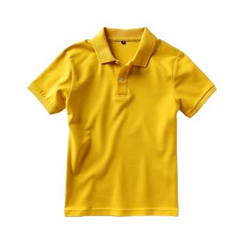 AI generated Short sleeves yellow polo t-shirt isolated on transparent background png
