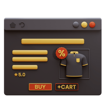 3D Online store preview on monitor. Black friday sale social media promotion 3d icon. 3d Online shopping on a website. png