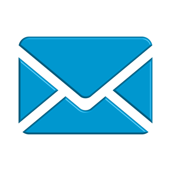 3d blue mail envelope icon of email message concept png