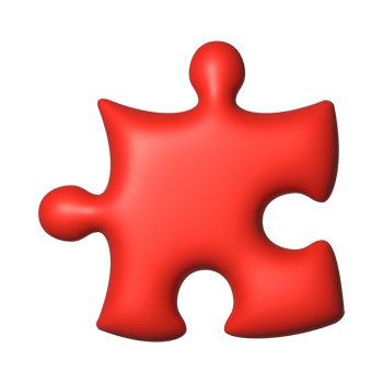Red 3D jigsaw puzzle pieces teamwork idea business concept png
