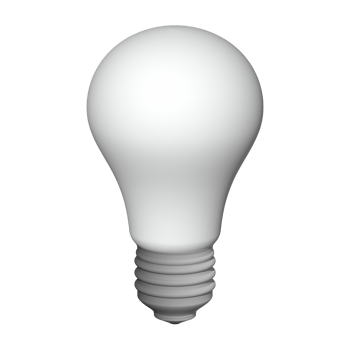 3d illustration of white light bulb idea icon business concept png