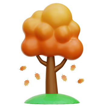 Autumn Tree 3D Icon Illustrations png