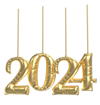 Happy New Year Number 2024 3d Render png