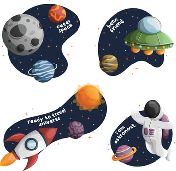abstrack galaxy background sticker vector