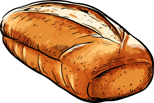 AI generated Bread clipart design illustration png