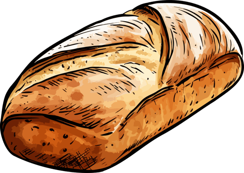 AI generated Bread clipart design illustration png