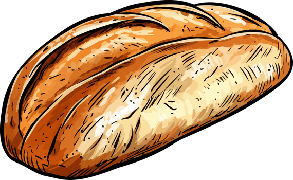 AI generated Bread clipart design illustration png