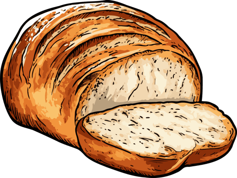 AI generated Bread clipart design illustration png
