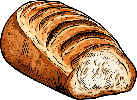 AI generated Bread clipart design illustration png