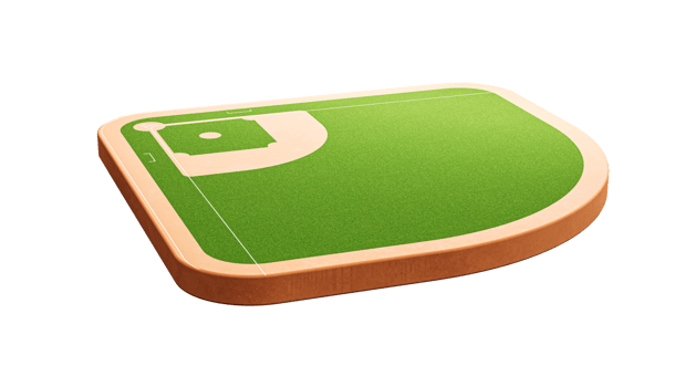 Realistic baseball Stadium baseball playground 3d icon. Athletic equipment 3d illustration png