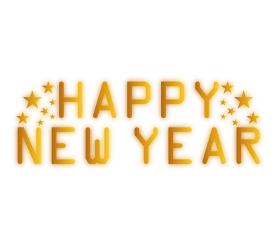 Happy New Year Celebration Gold Text png