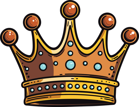 AI generated King crown clipart design illustration png