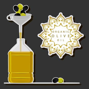 Illustration on theme liquid oil in large glass bottle for cooking food vector