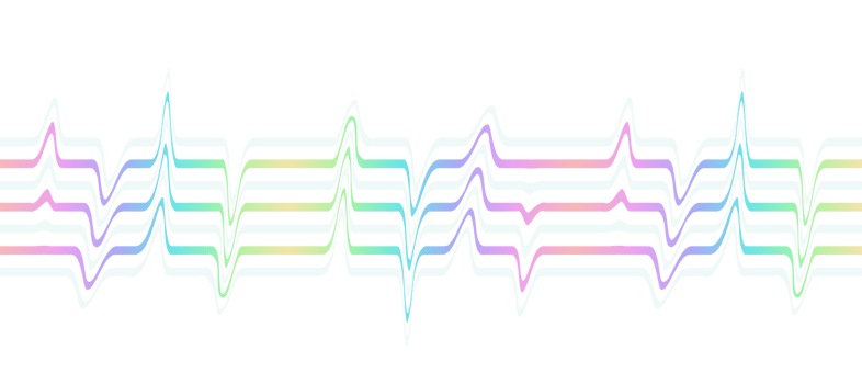 curved pulse lines Colorful wavy lines transparent background png