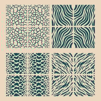 Pattern shape collection textile animal and nature lines stripes artwork illustration vector