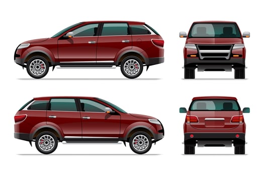 Red SUV Car Template vector