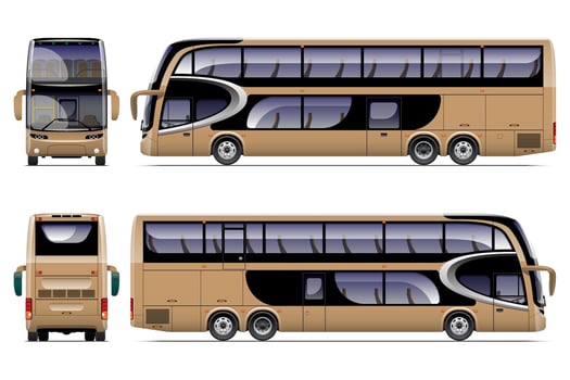 Brown Double Deck Coach Bus vector