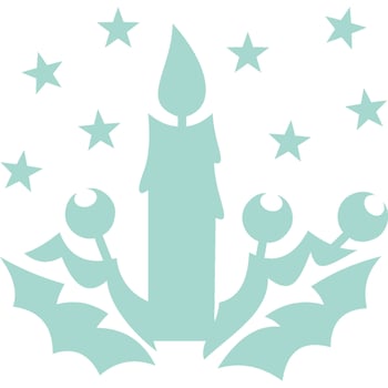 Advent candle turquoise with transparent background vector