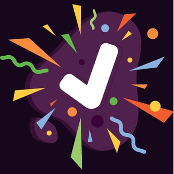 Image of success with colorful confetti vector