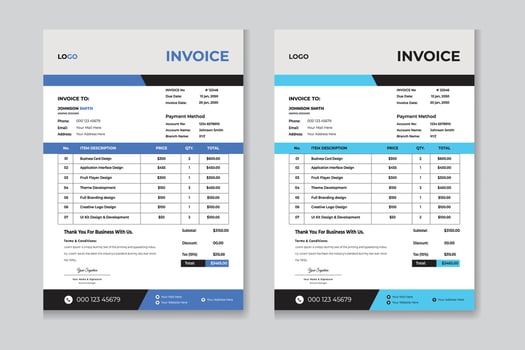 vector invoice template  design