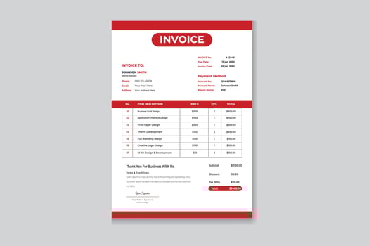vector invoice template  design
