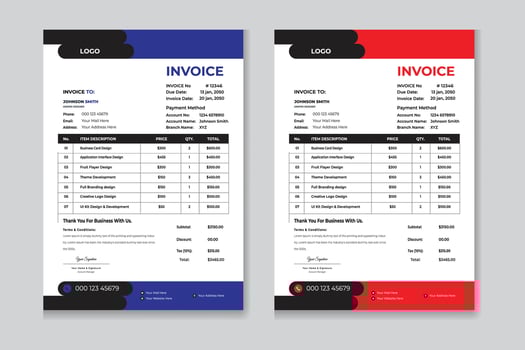 vector invoice template  design