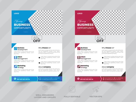 Corporate Business Flyer design vector template in A4, Business Presentation ,business promotion web banner template design, Business marketing flyer.