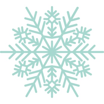 Snowflake turquoise with transparent background vector
