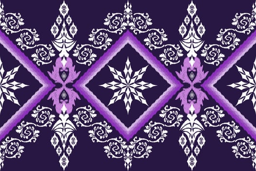 Ikat ethnic aztec embroidery style.Figure Geometric oriental traditional art pattern.Design for ikat background,wallpaper,fashion,clothing,wrapping,fabric,element,sarong,graphic,vector illustration. vector