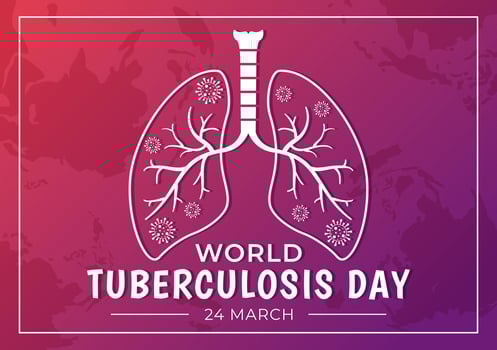 World Tuberculosis Day Vector Illustration on March 24 with Lungs and Bacteria to TB Awareness and Medical in Healthcare Flat Cartoon Background