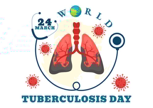 World Tuberculosis Day Vector Illustration on March 24 with Lungs and Bacteria to TB Awareness and Medical in Healthcare Flat Cartoon Background